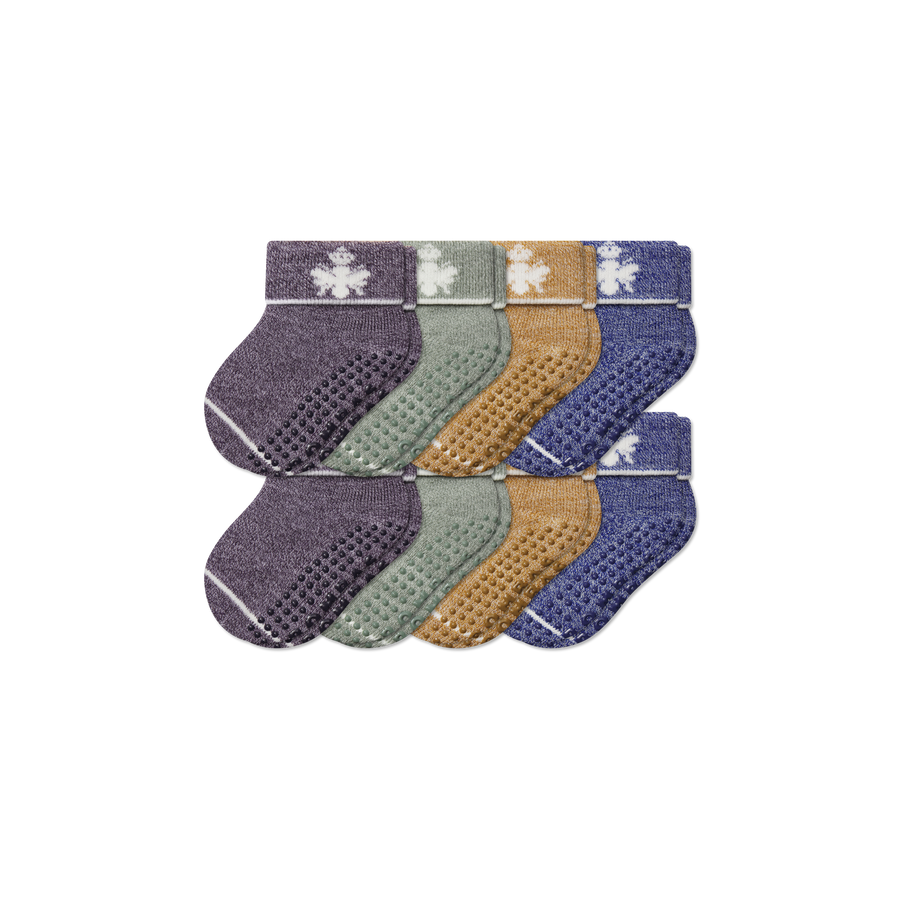 Baby Merino Wool Blend Gripper Calf Sock 8-Pack (6-12 Months) - Breathable Home Step