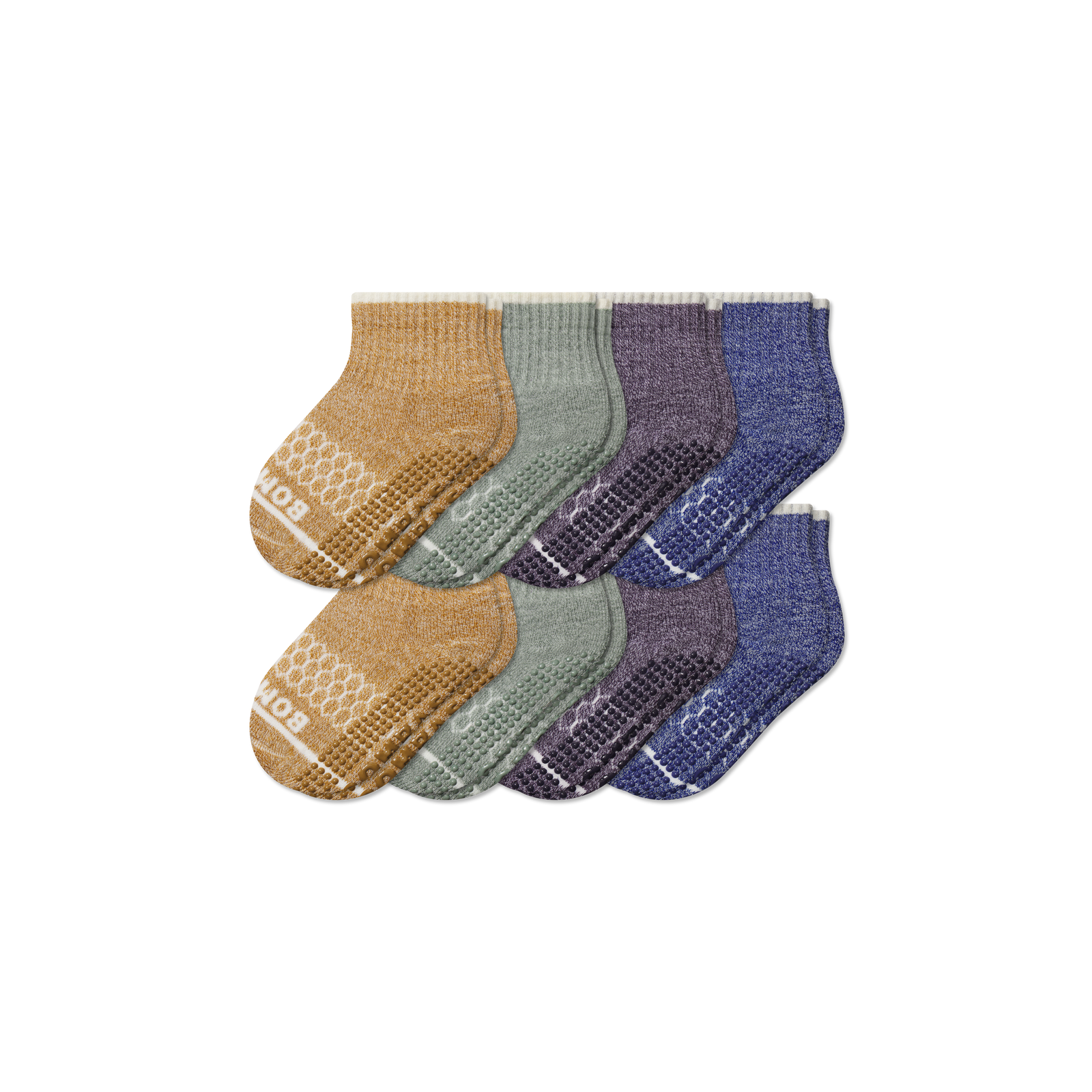 Toddler Merino Wool Blend Gripper Calf Sock 8-Pack - Glacier Sage Mix L