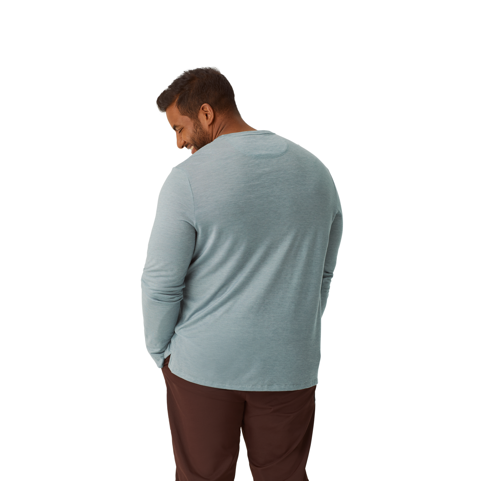 Men's Merino Wool Crew Neck Long Sleeve T-Shirt - haze - 14