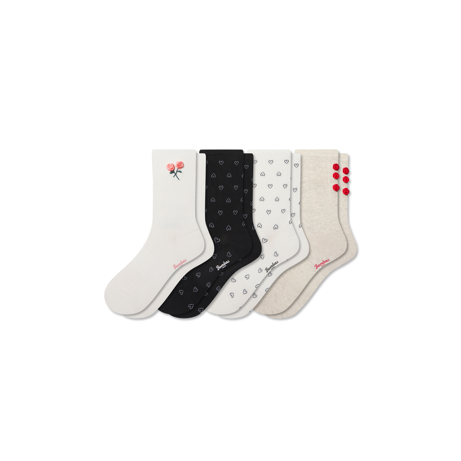 Women’s Valentine’s Day Lightweight Half Calf Sock 4-Pack - Everyday Run Step