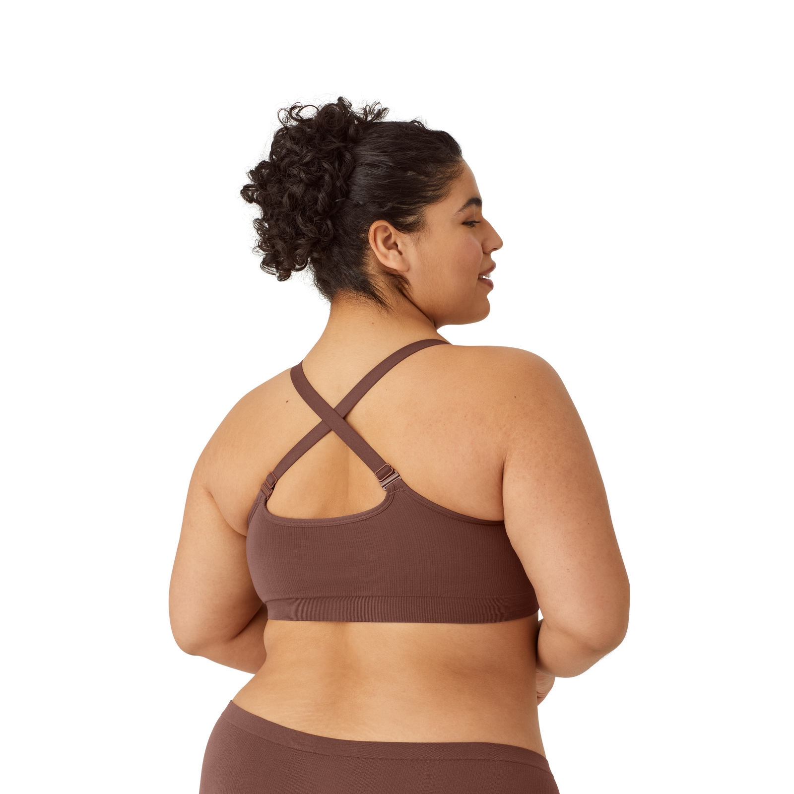 Ribbed Seamless Bralette Hickory WO3 Plus