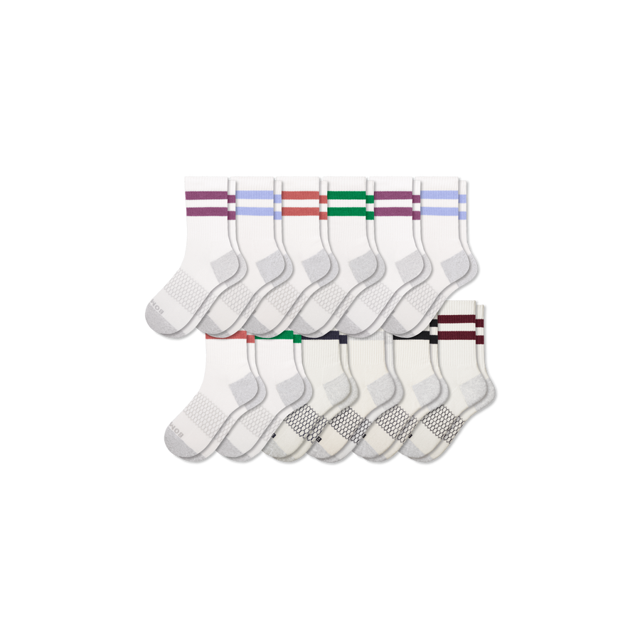 Men's Vintage Stripes Half Calf Sock 12-Pack - Light Office Comfort