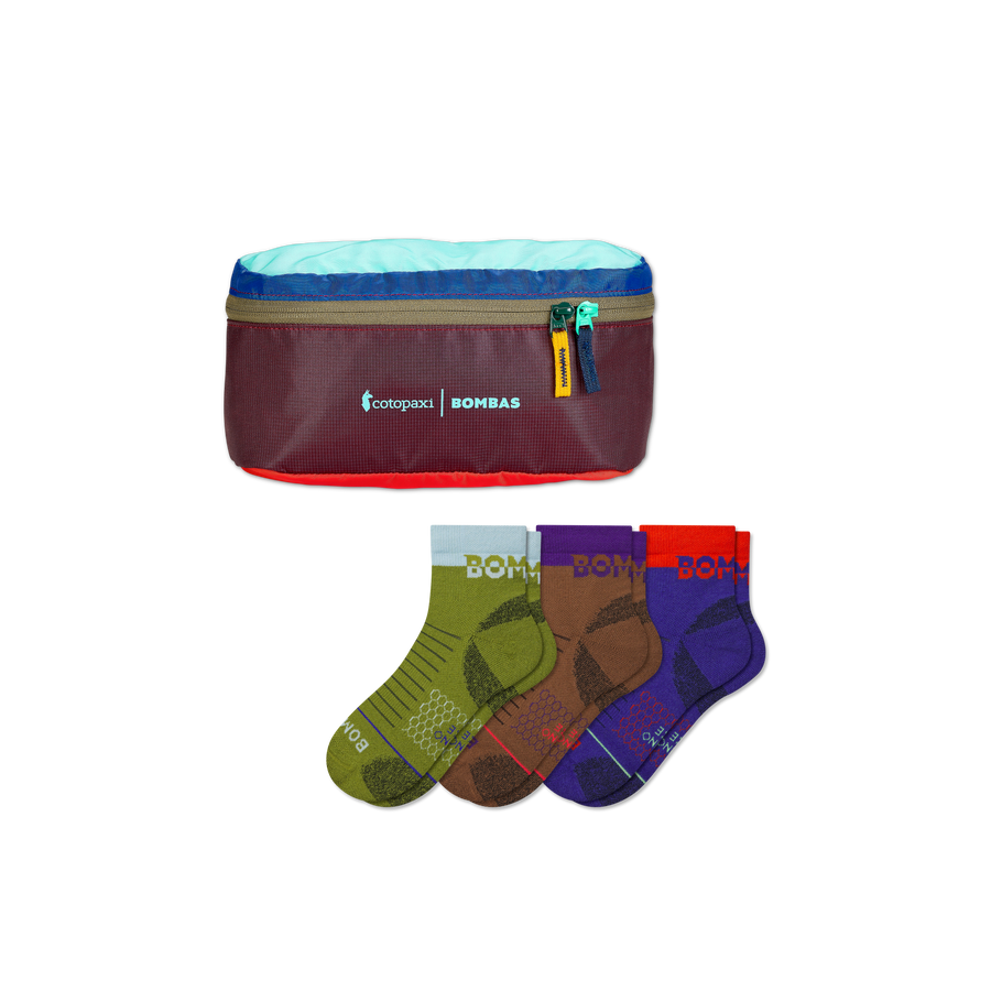 Men's Merino Wool Blend Hiking Quarter Sock 3-Pack & Cotopaxi Fanny Pack - Family Hike Carry