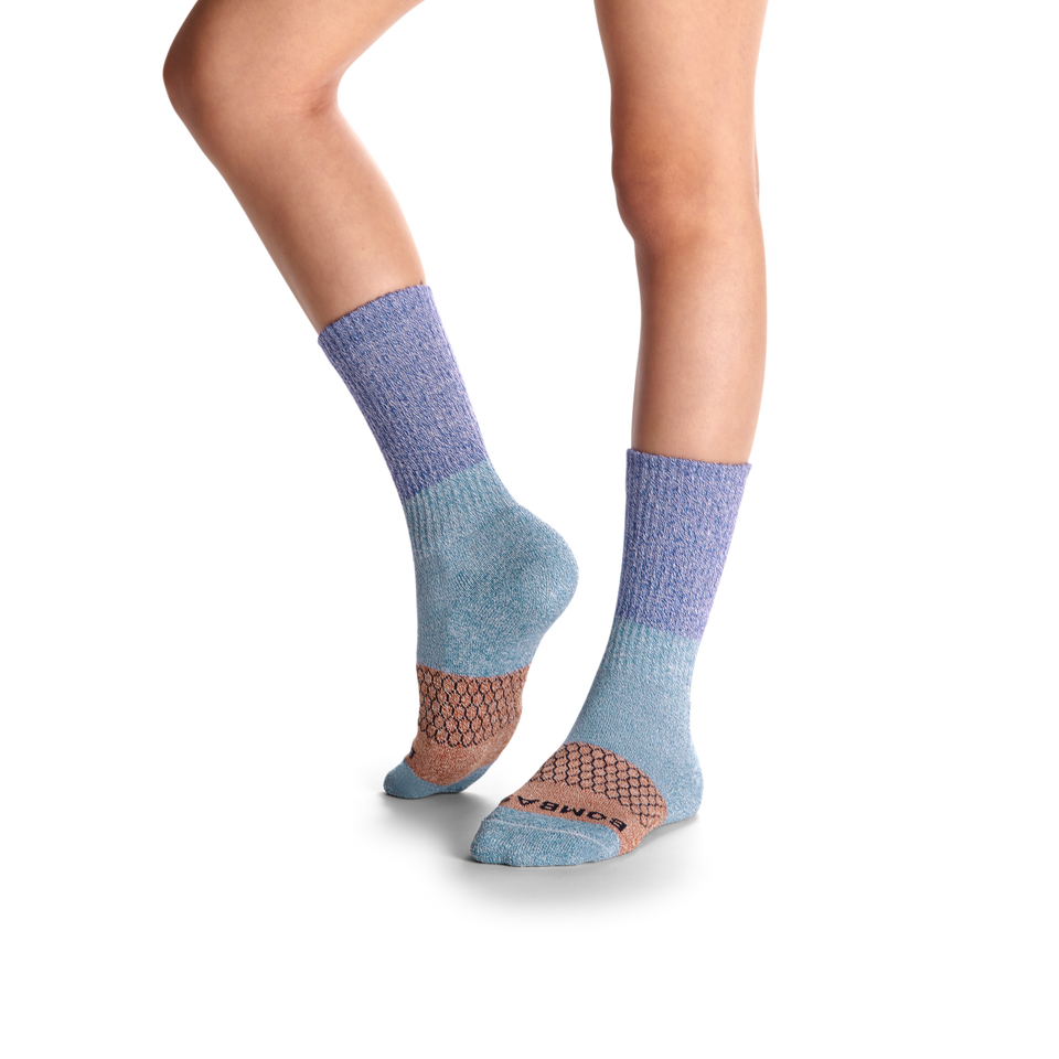 Youth Tri-Block Calf Sock 4-Pack - lupine-rose-mix - 3