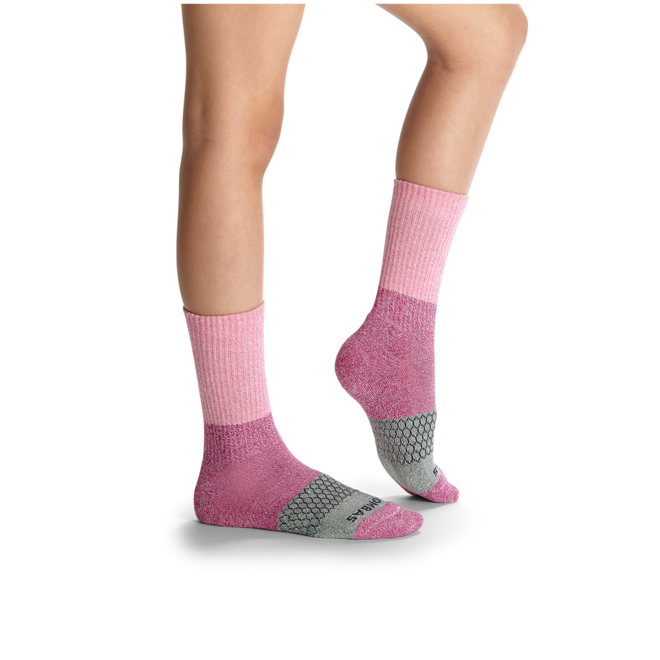 Youth Tri-Block Calf Sock 4-Pack - lupine-rose-mix - 5