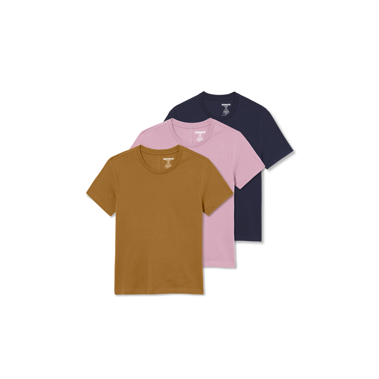 Women's Pima Cotton Slim Crew Neck 3-Pack - Mauve Canteen Navy Mix L