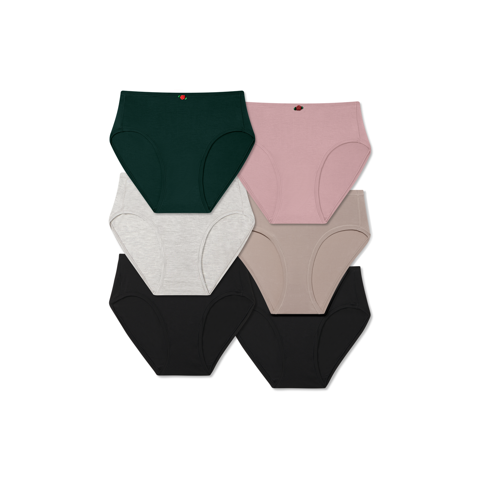 Women's Super Soft Brief 6-Pack - Mauve Green Core Mix L