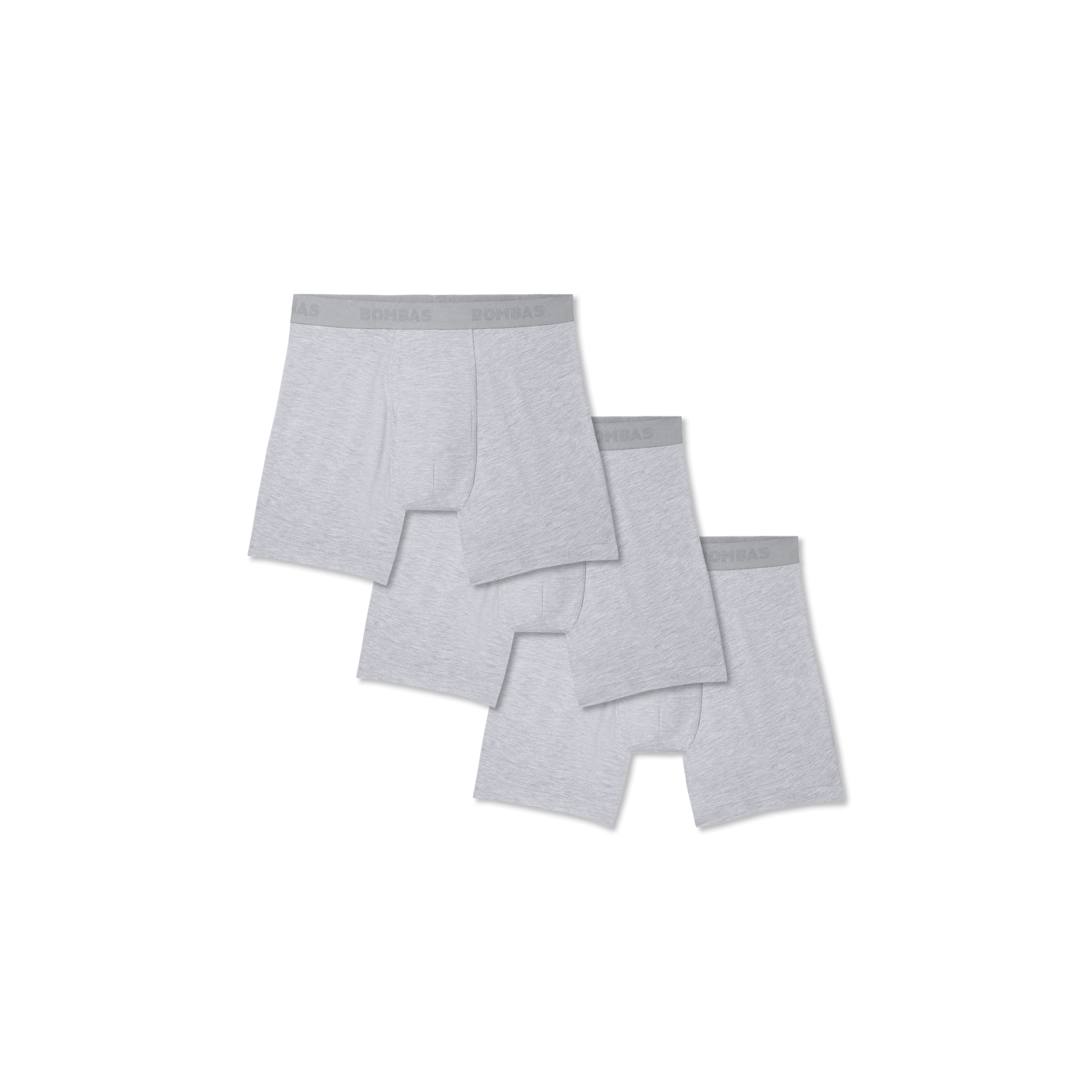 Men's Cotton Modal Blend Boxer Brief - Classic Fly 3-Pack - Medium Heather Grey L
