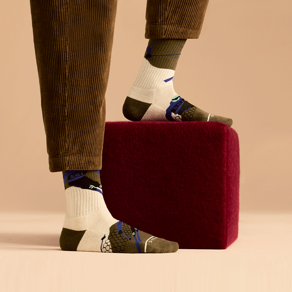 Merino Wool Blend Calf Socks - Slate Green MO [LIFESTYLE] [10039]