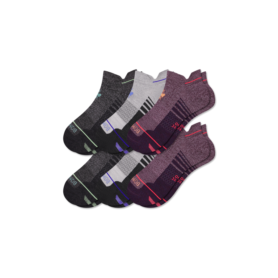 Women's Merino Wool Blend Run Ankle Sock 6-Pack - Daily Support
