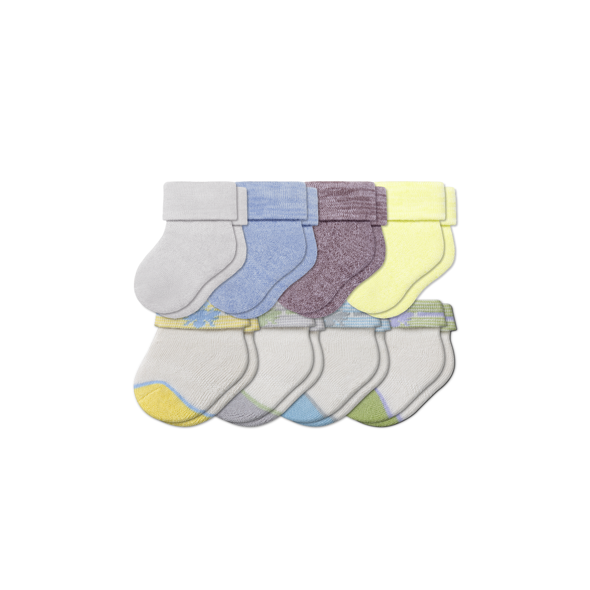Baby Socks 8-Pack (0-6 Months) - Mineral Purple Solids Mix L