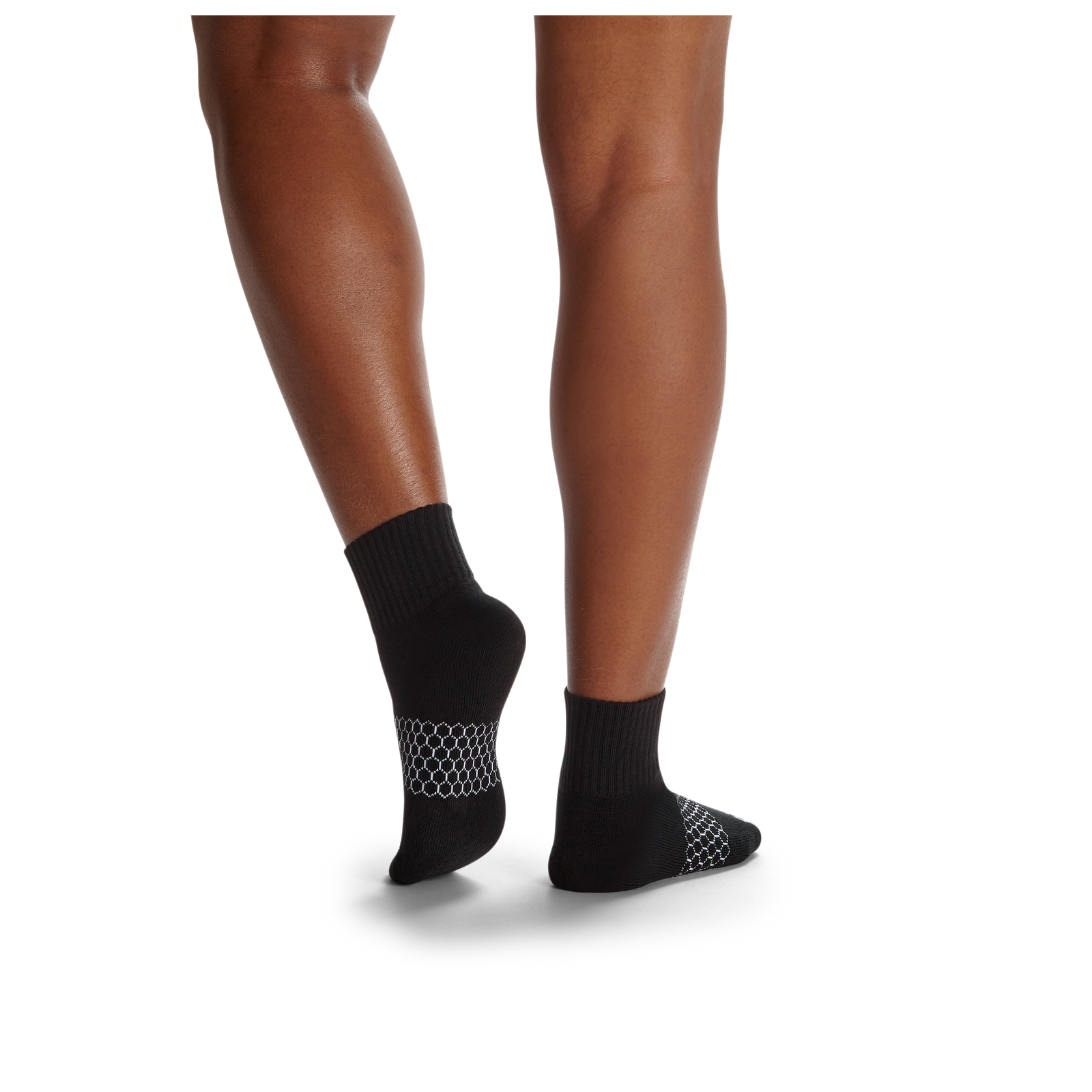 Ribbed Quarter Socks Black WO3