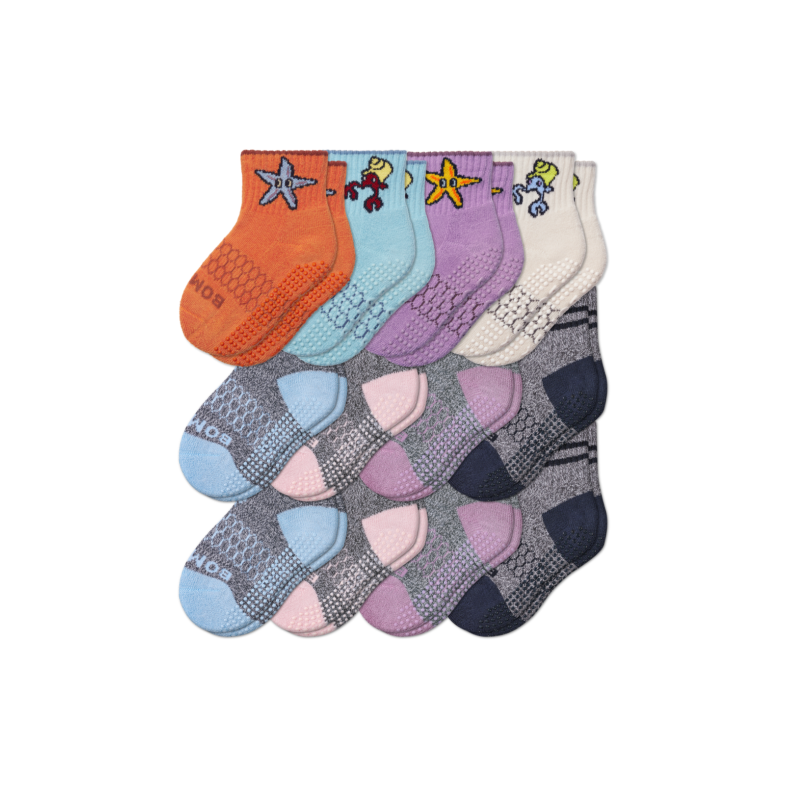 Toddler Gripper Calf Sock Mist Originals Mix12-Pack