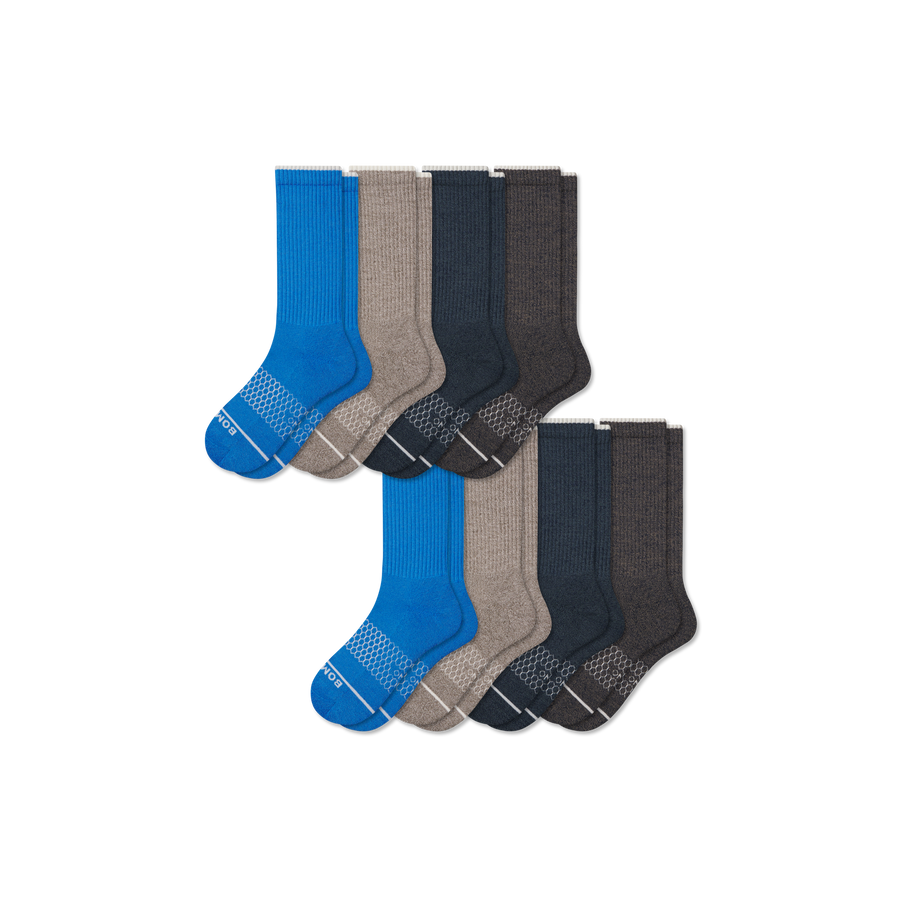 Men's Merino Wool Blend Calf Sock 8-Pack - Steady Run Rotation