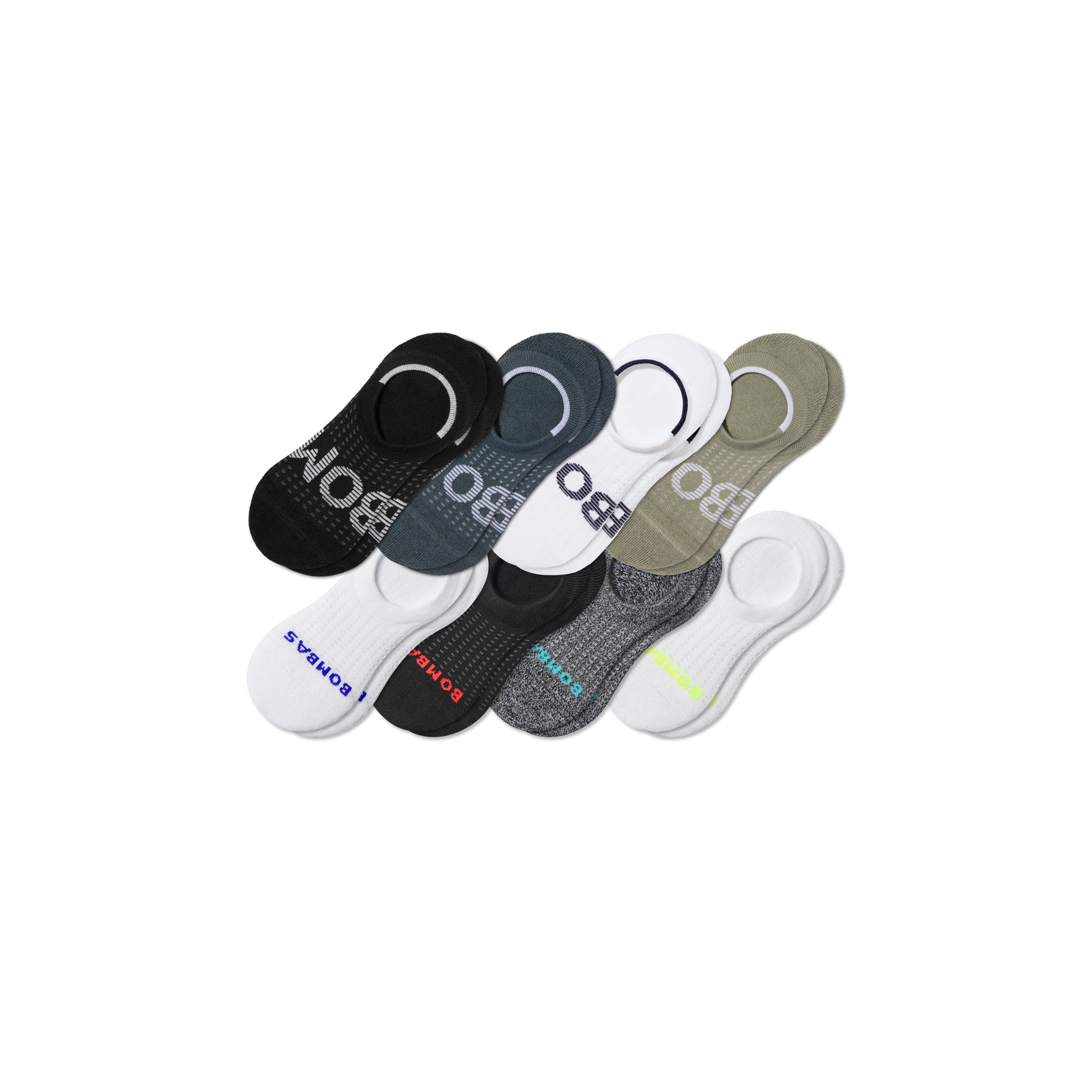 Men's All Sport Cushioned No Show Sock 8-Pack - pebble core mix L