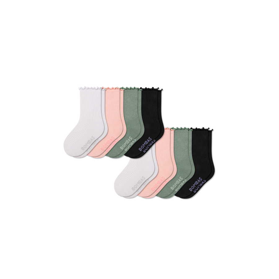 Junior Ruffle Rib Calf Sock 8-Pack - Run Recovery Pair