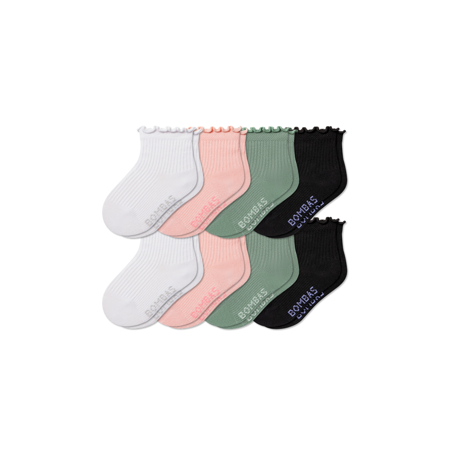 Toddler Ruffle Rib Calf Sock 8-Pack - Cozy Office Wear
