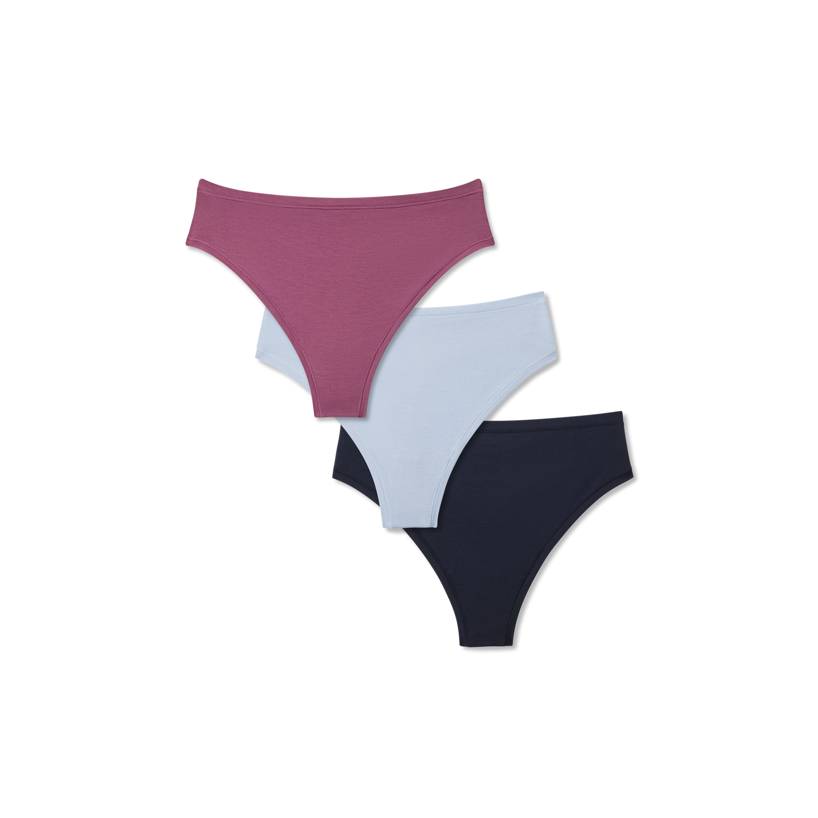 Women's Super Soft Thong 3-Pack - Purple Blue Mix L