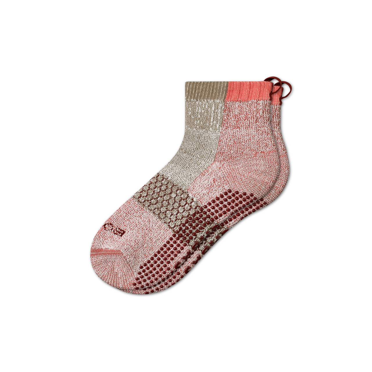 Women's Merino Wool Gripper House Socks - red-clay - 3