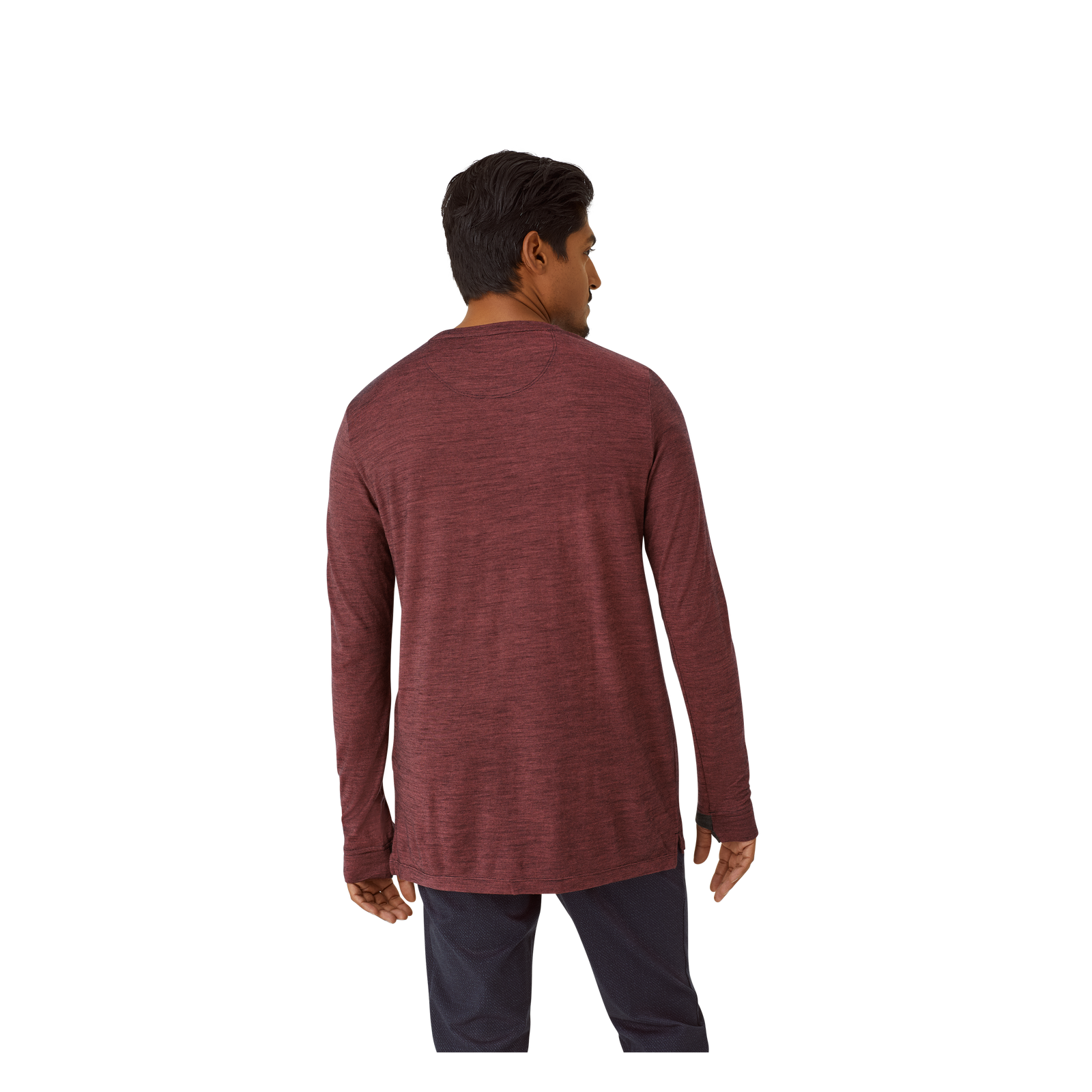 Merino Wool Crew Neck Long Sleeve T-Shirt Red Clay MO3
