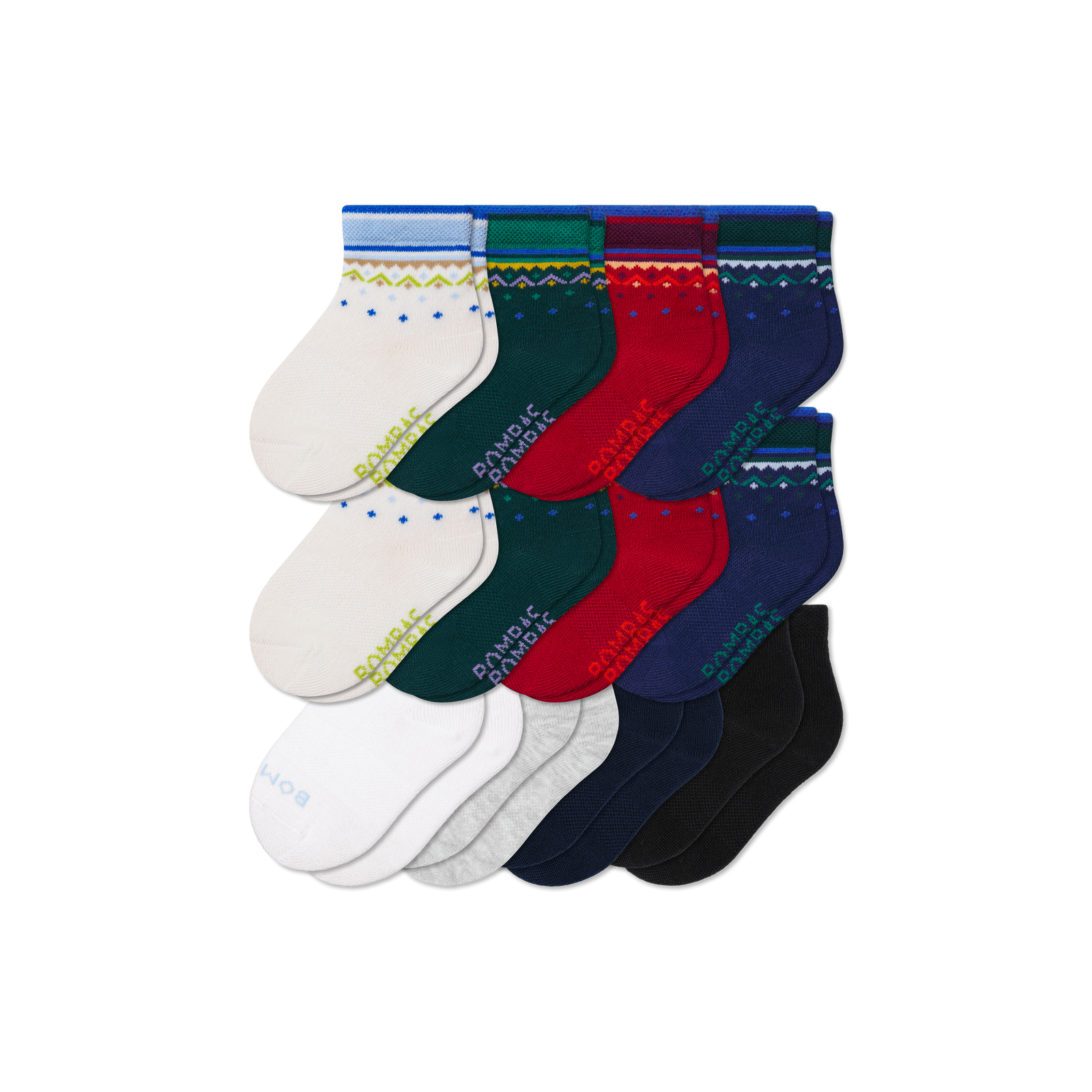 Toddler Lightweight Calf Sock 12-Pack - Red Pine Mix L