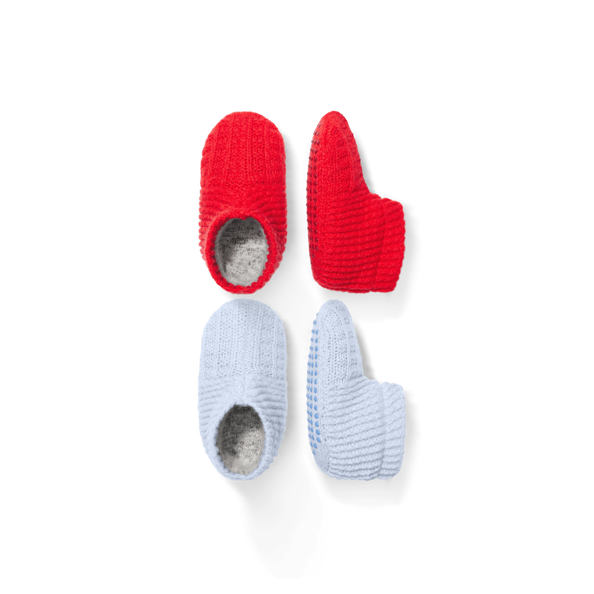 Baby Waffle Gripper Slipper 2-Pack - Red Sky & Halo Blue L
