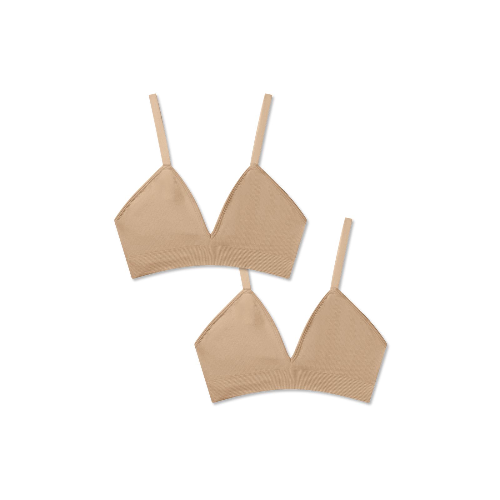 Women's Seamless Triangle Bralette 2-Pack - Sahara Sand L