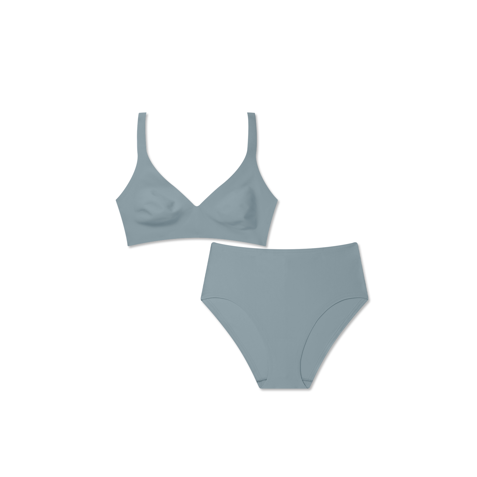 Women's No Show Plunge Bralette + Hipster Pack - Sea Storm L