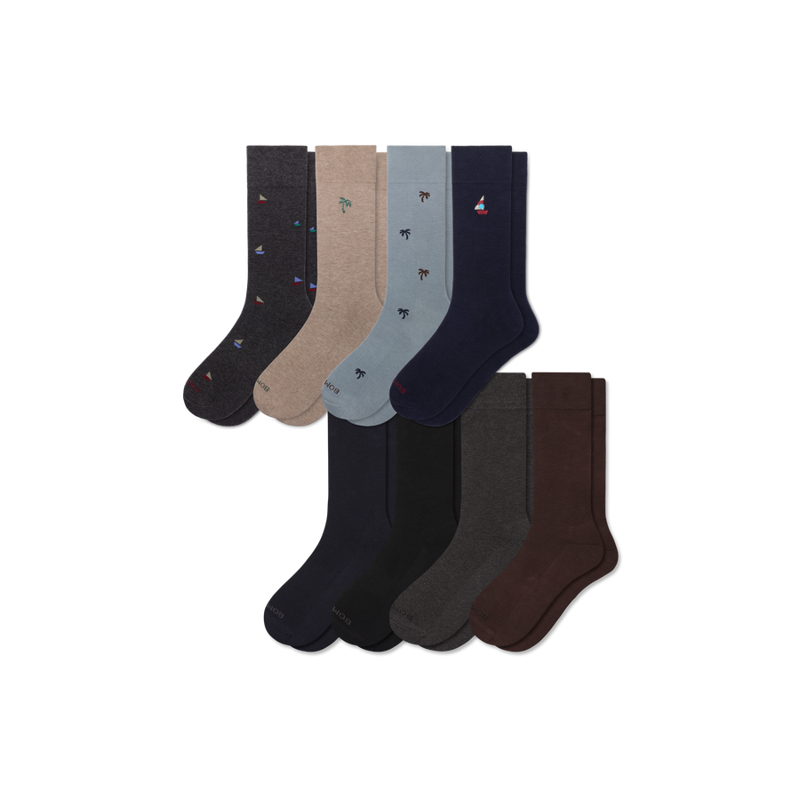 Men's Dress Calf Sock 8-Pack - Weekend Home Wear