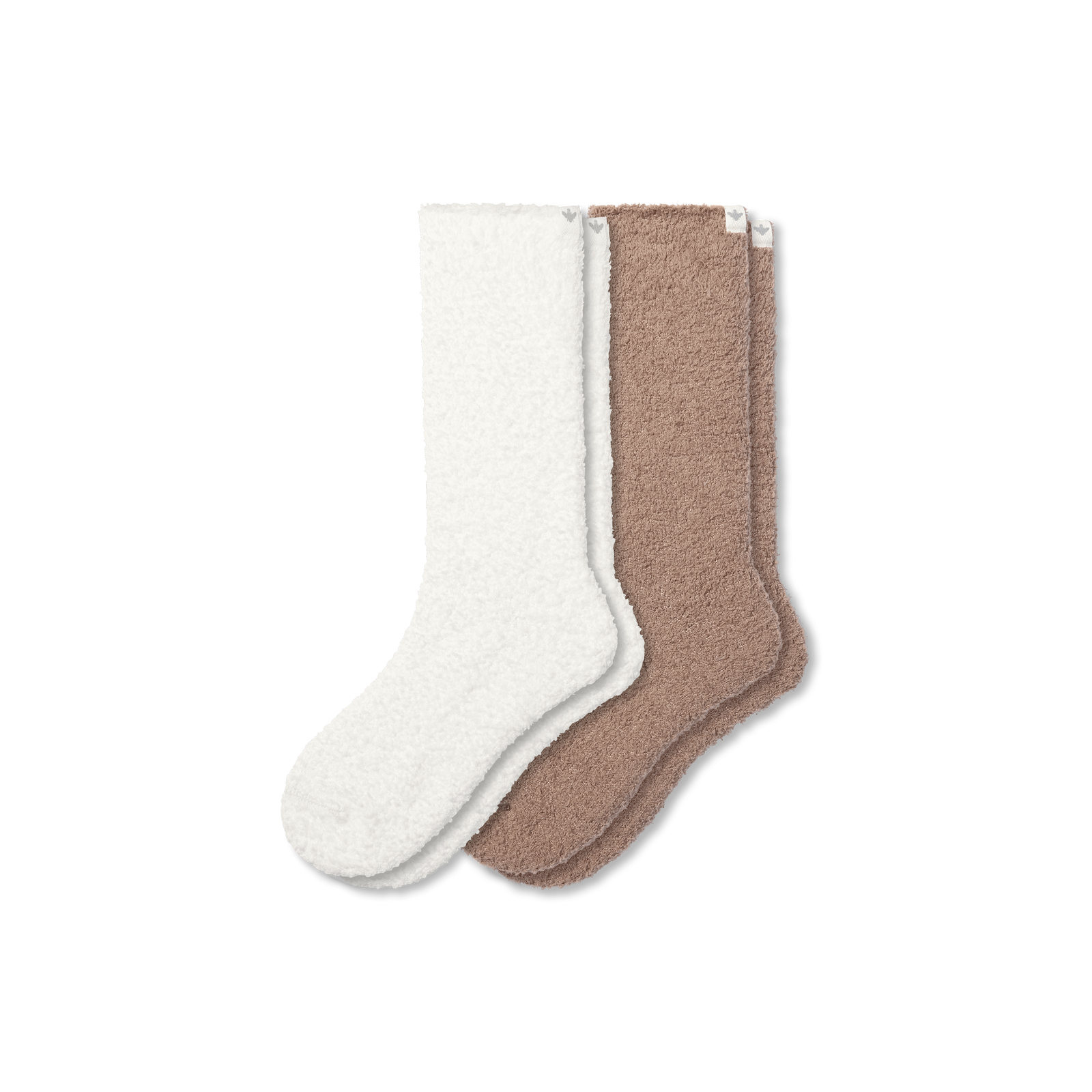 Women's Fuzzy Calf Sock 2-Pack - Soft White Taupe Mix