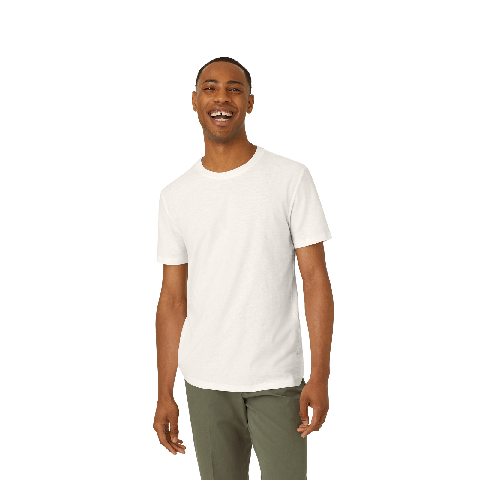 Air Slub Crew Neck T-Shirt Soft White MO1