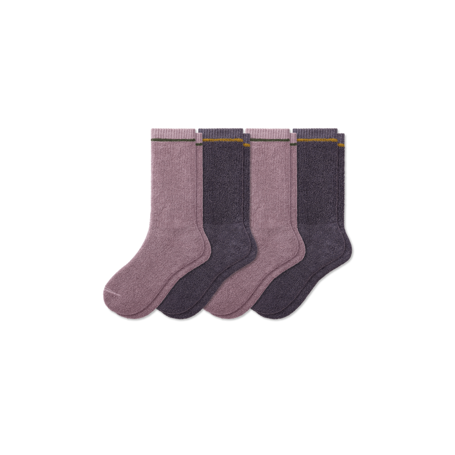 Women's Plush Terry Calf Sock 4-Pack - Classic School Comfort