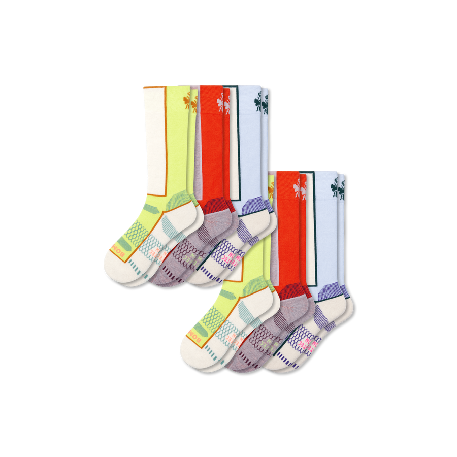 Youth Mid-Cushion Merino Wool Blend Ski & Snowboard Sock 6-Pack - Trail Ready