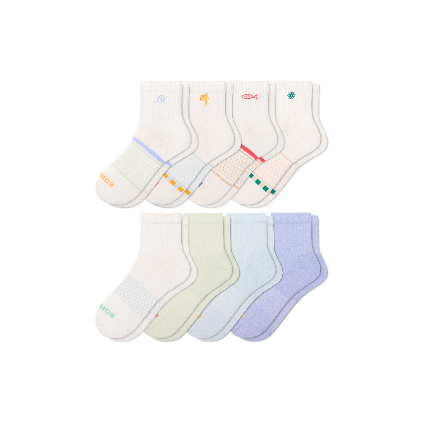 Women's Quarter Sock 8-Pack - tropic cloud mix L