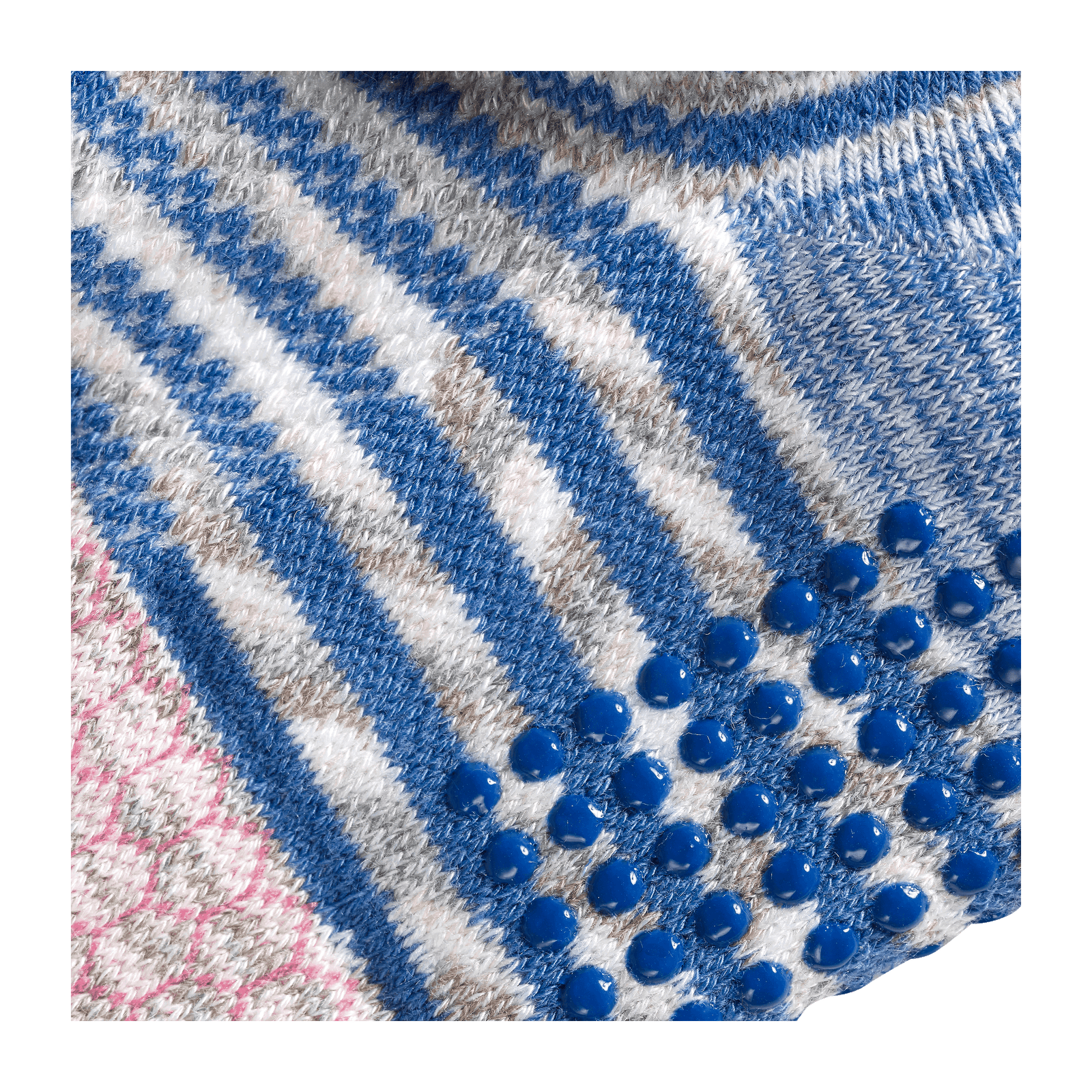Performance Gripper Ankle Socks - White / Deep Ocean Detail [4787]