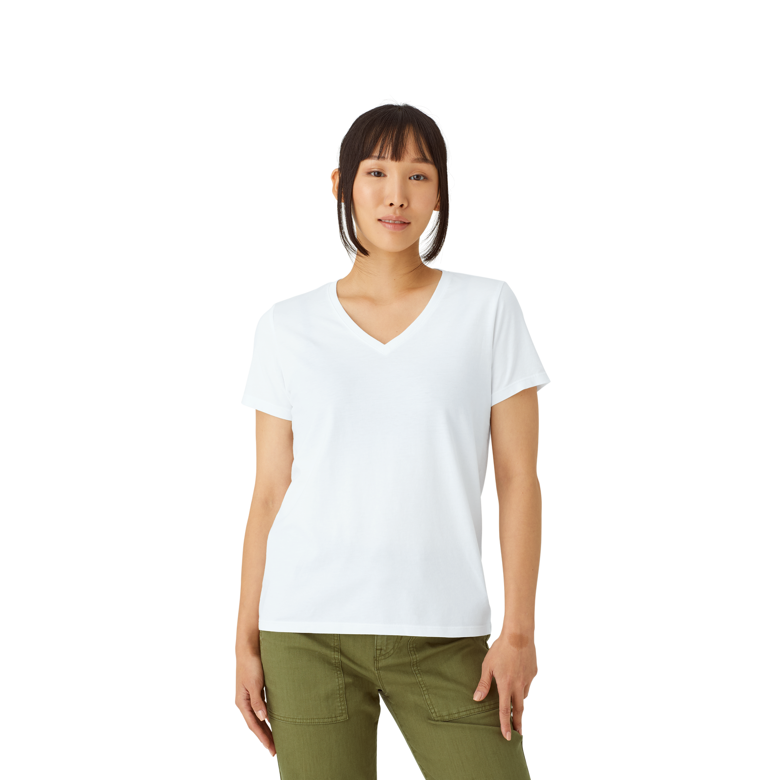 Women's Pima Cotton V-Neck T-Shirt 6-Pack - white - 33