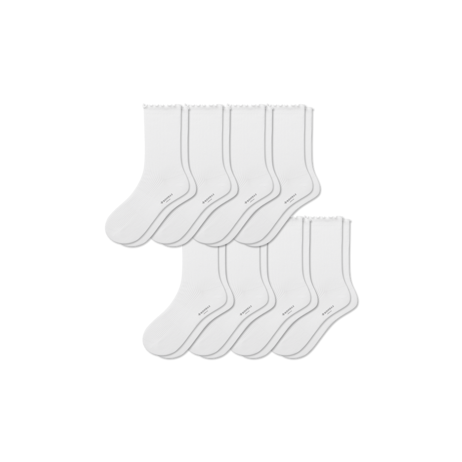 Women's Ruffle Rib Half Calf Sock 8-Pack - Run Lounge Move