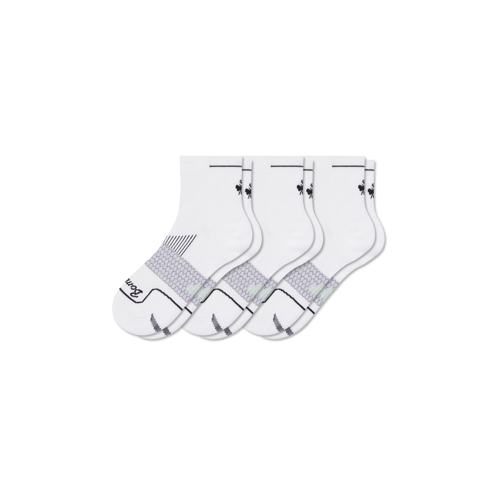 Women's Running Quarter Sock 3-Pack - White Mix