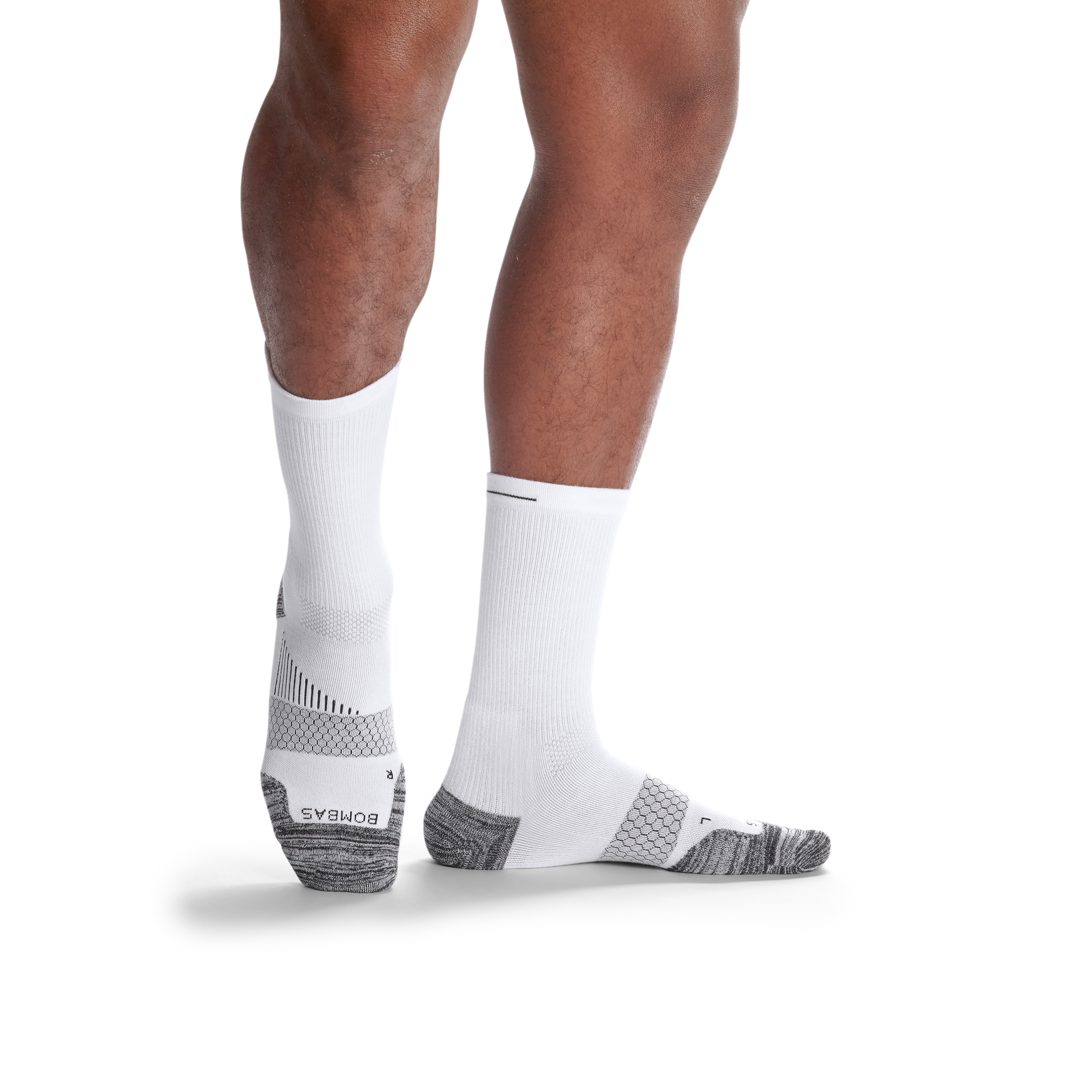 Men's Running Calf Socks - white-with-bee - 59